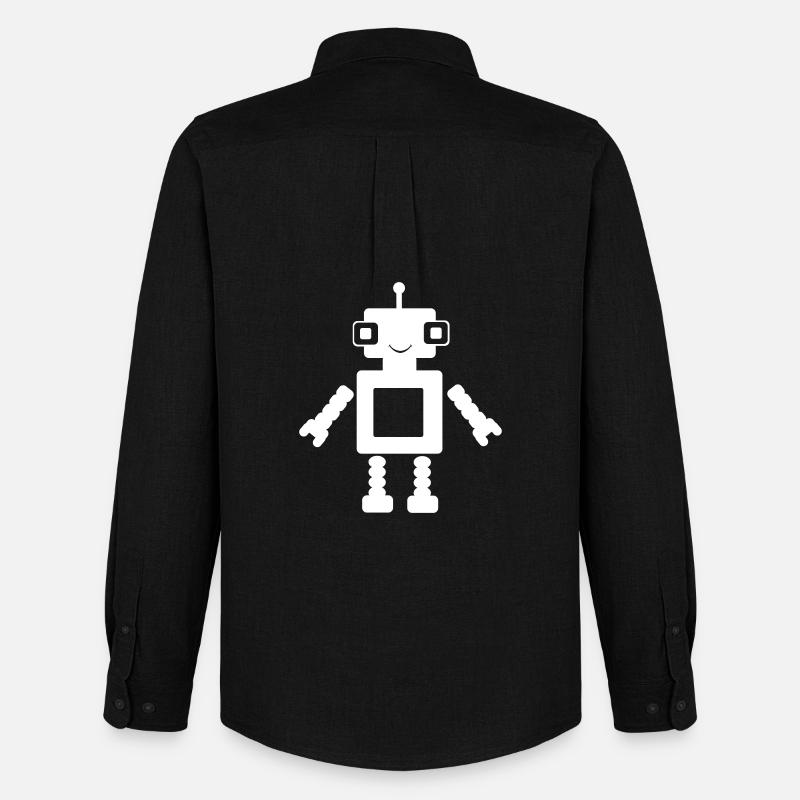Kleiner Roboter - Männer Oxford Hemd von Stanley/Stella - Schwarz