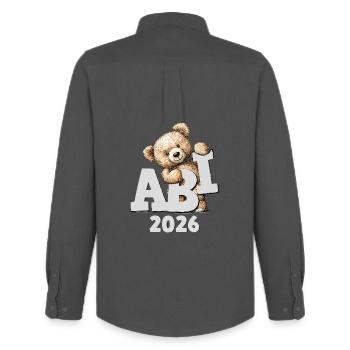 Cuddly Bear ABI 2026 Teddy Bear High School Graduate - Men's Oxford Shirt by Stanley/Stella - anthracite - Back - AI Model Male 185 dark (185cm)