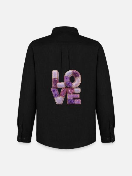 Patchwork Love Quiltlook Lettering - Men's Oxford Shirt by Stanley/Stella - black