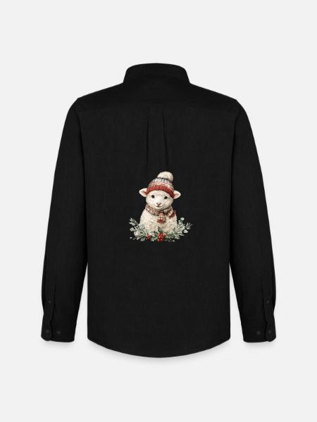 Brebis d’hiver avec écharpe - Chemise Oxford homme Stanley/Stella - noir
