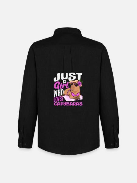 Solo una chica que ama los capibaras Animal gracioso y adorable - Camisa Oxford hombre Stanley/Stella - negro