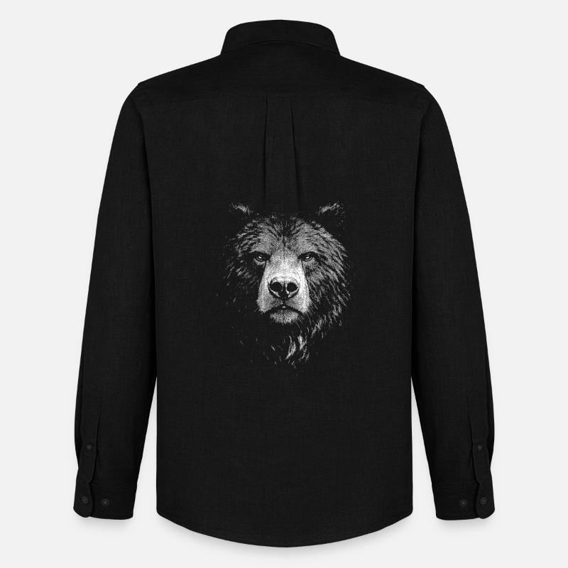 Bär - Männer Oxford Hemd von Stanley/Stella - Schwarz