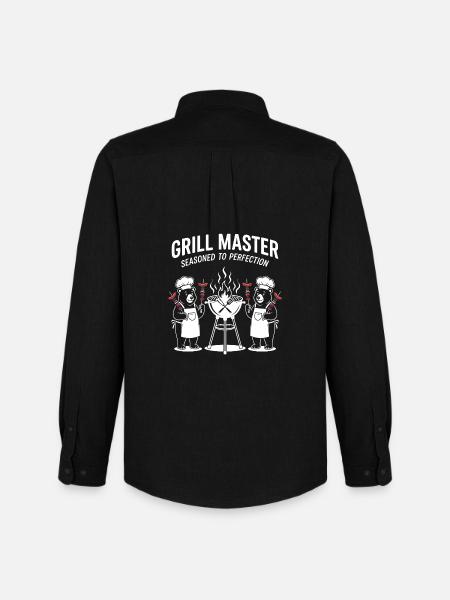Grill Master Bear Chef Duo - Men's Oxford Shirt by Stanley/Stella - black