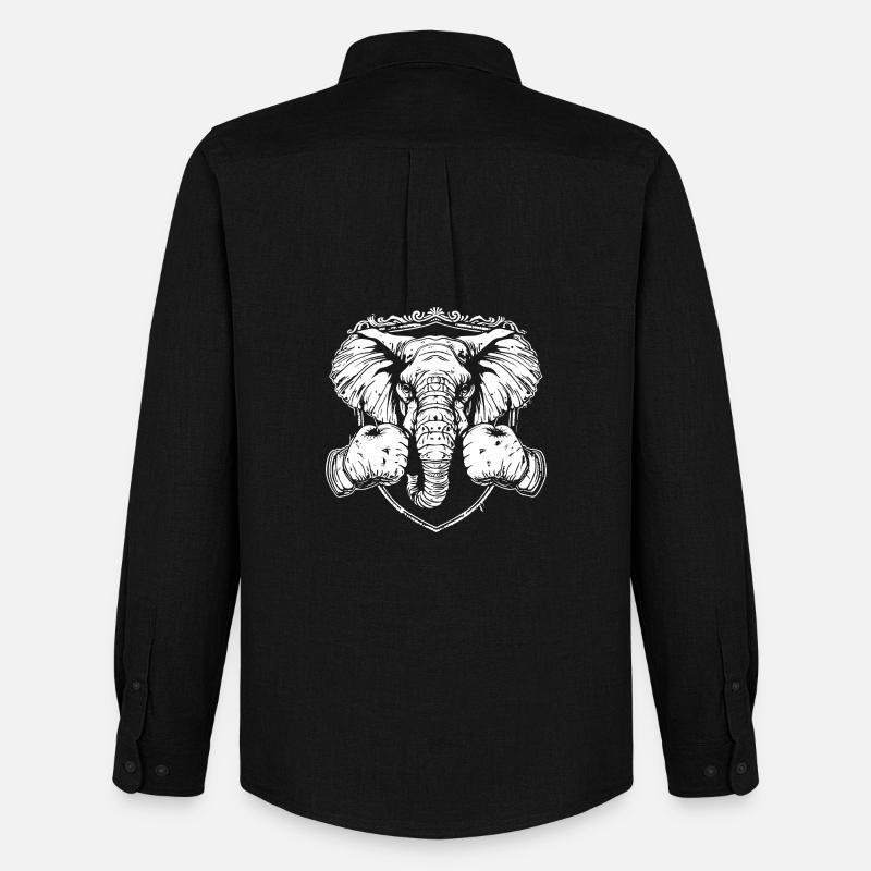 Elefant Boxen MMA - Männer Oxford Hemd von Stanley/Stella - Schwarz