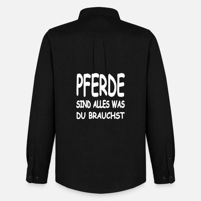Pferde - Männer Oxford Hemd von Stanley/Stella - Schwarz