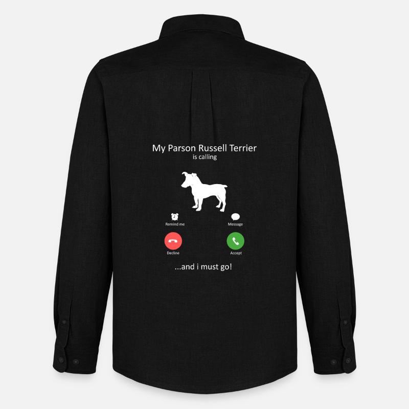 Parson Russell Terrier ruft lustigen Hund - Männer Oxford Hemd von Stanley/Stella - Schwarz