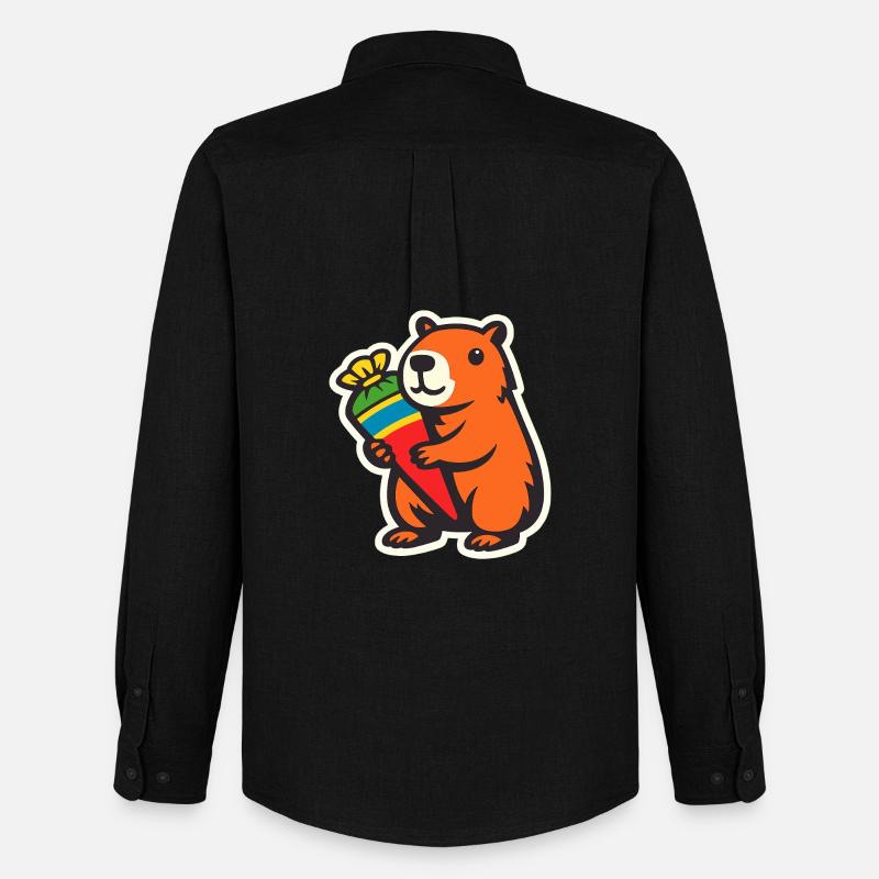 capybara einschulung - Männer Oxford Hemd von Stanley/Stella - Schwarz