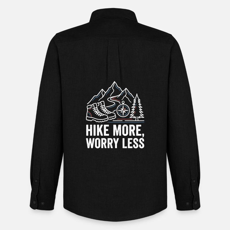 Hike More Worry Less - Männer Oxford Hemd von Stanley/Stella - Schwarz