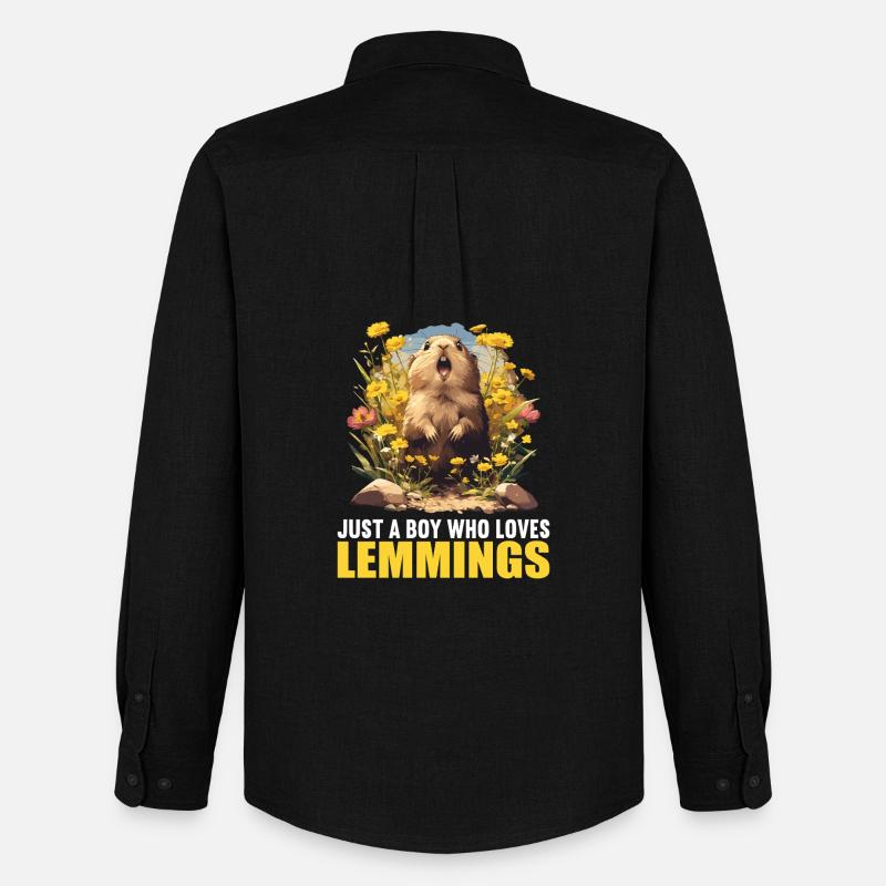Lemminge Lemming - Männer Oxford Hemd von Stanley/Stella - Schwarz