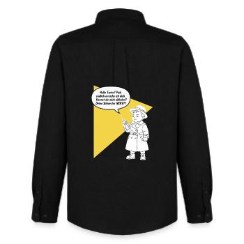 Hello aunt - pick up? Your sister is funny annoying - Men's Oxford Shirt by Stanley/Stella - black - Back - AI Model Male 185 dark (185cm)