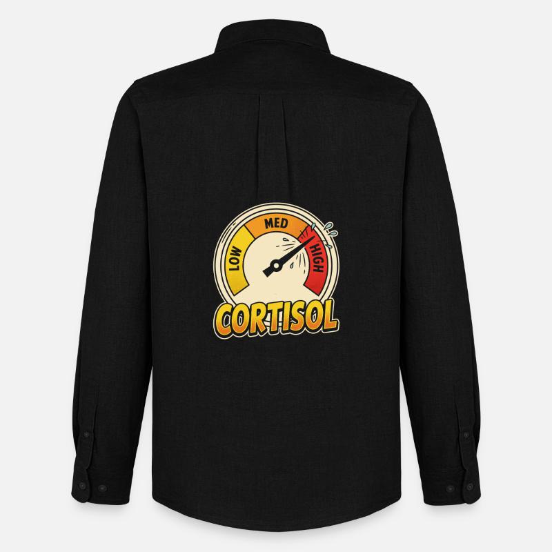 Cortisol Messpunkt T-Shirt - Männer Oxford Hemd von Stanley/Stella - Schwarz