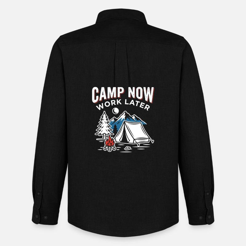 Camp now, work later - Men's Oxford Shirt by Stanley/Stella - black