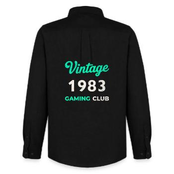 Vintage 1983 – Gaming Club Retro Geburtsjahr - Männer Oxford Hemd von Stanley/Stella - Schwarz - Hinten - AI Model Male 185 dark (185cm)