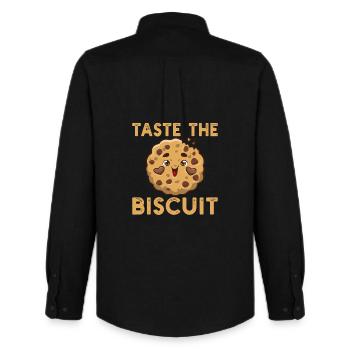 Goûtez le biscuit - Chemise Oxford homme Stanley/Stella - noir - Dos - AI Model Male 185 dark (185cm)