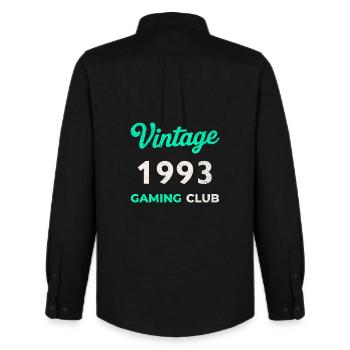 Vintage 1993 – Année de naissance rétro du Gaming Club - Chemise Oxford homme Stanley/Stella - noir - Dos - AI Model Male 185 dark (185cm)