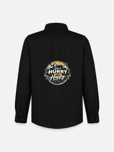 Dont Hurry Be Happy Sloth - Men's Oxford Shirt by Stanley/Stella - black