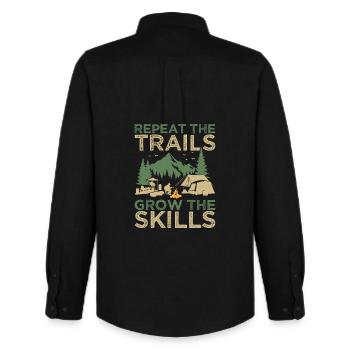Chef scout Repeat The Trails Scout - Chemise Oxford homme Stanley/Stella - noir - Dos - AI Model Male 185 dark (185cm)