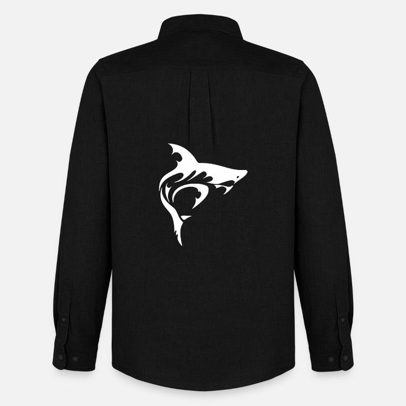 SHARK - Männer Oxford Hemd von Stanley/Stella - Schwarz