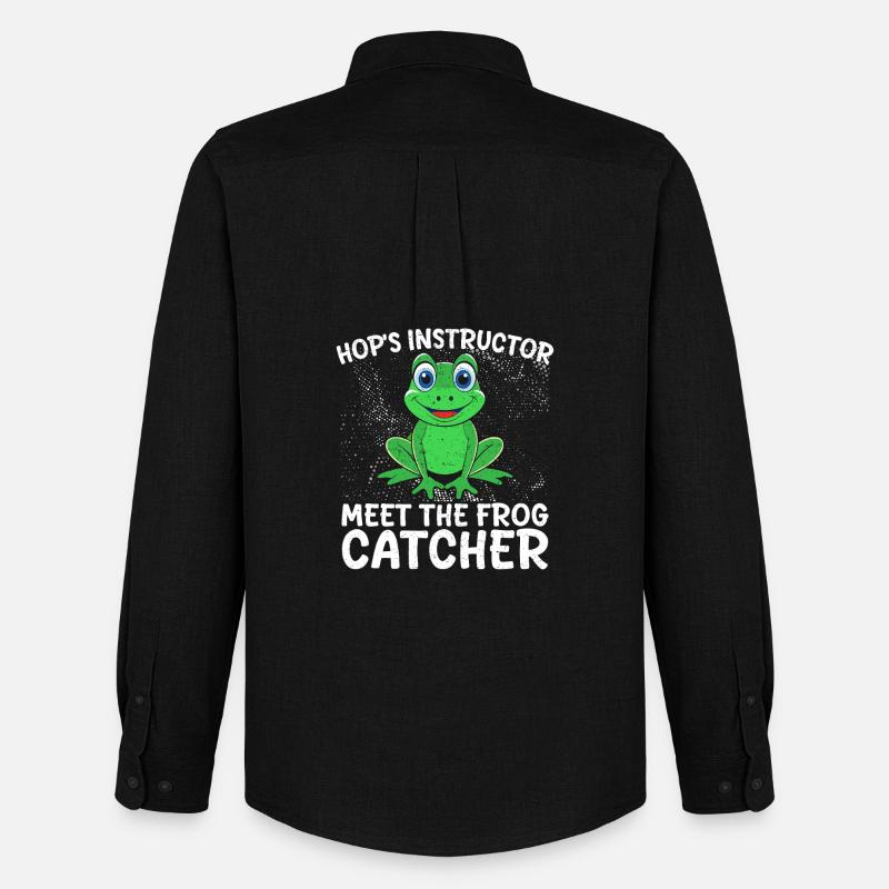 Frog Catcher Hop´s Instructor Frog - Männer Oxford Hemd von Stanley/Stella - Schwarz