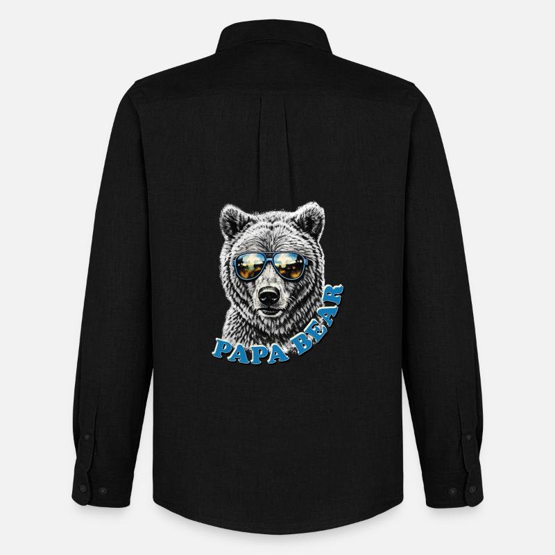 Papa Bear – Idea regalo retrò per la Festa del Papà - Stanley/Stella Camicia Oxford uomo - nero