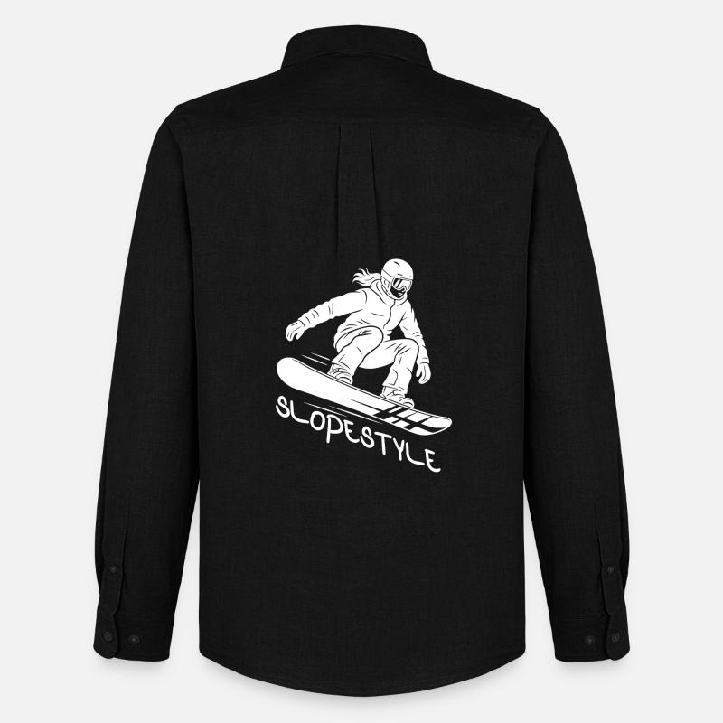 Slopestyle Snowboard Action Geschenk - Männer Oxford Hemd von Stanley/Stella - Schwarz