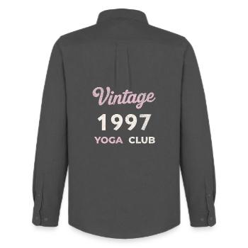 Vintage 1997 Yoga Club Retro Birth Year Vintage - Men's Oxford Shirt by Stanley/Stella - anthracite - Back - AI Model Male 185 dark (185cm)