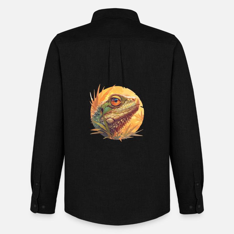 Eidechsen Eidechse - Männer Oxford Hemd von Stanley/Stella - Schwarz