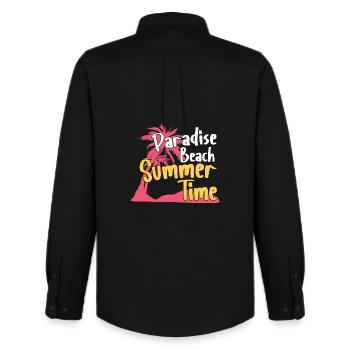 Paradise Beach Summer Time Retro Design - Männer Oxford Hemd von Stanley/Stella - Schwarz - Hinten - AI Model Male 185 dark (185cm)