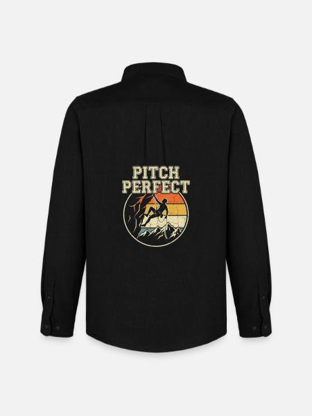 Pitch Perfect Climbing Retro Mountains - Men's Oxford Shirt by Stanley/Stella - black