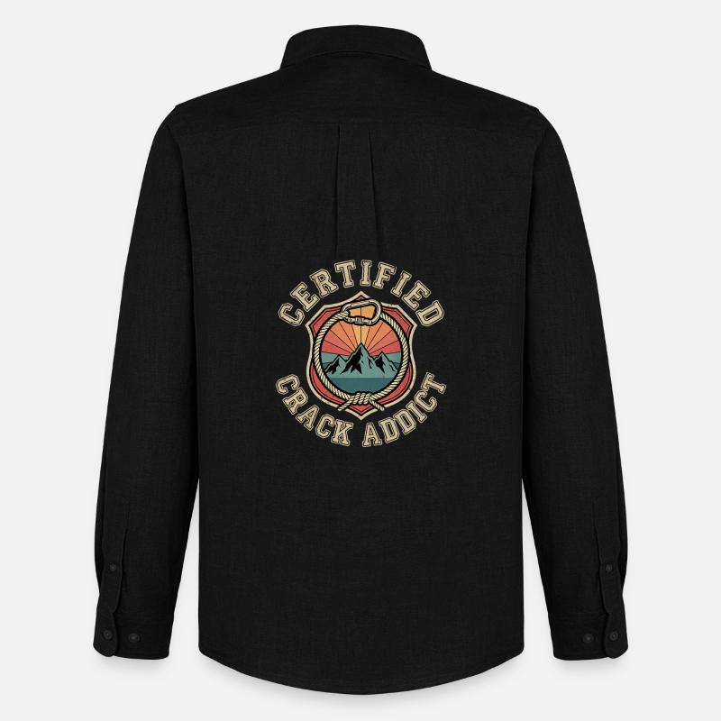 Certified Crack Addict Klettern Boulder Fan - Männer Oxford Hemd von Stanley/Stella - Schwarz