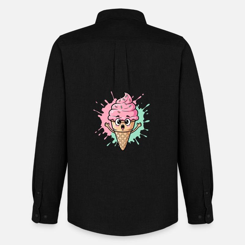 Kawaii Eistüte mit Sprinkles - Männer Oxford Hemd von Stanley/Stella - Schwarz