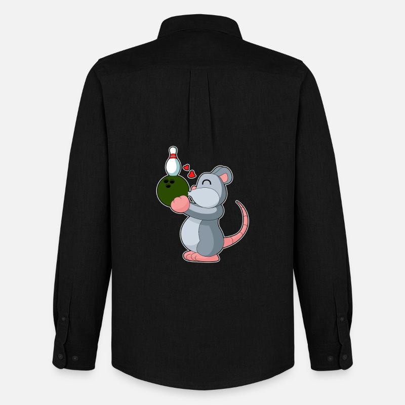 Mouse Bowling Bowling Ball Pin - Stanley/Stella Camicia Oxford uomo - nero