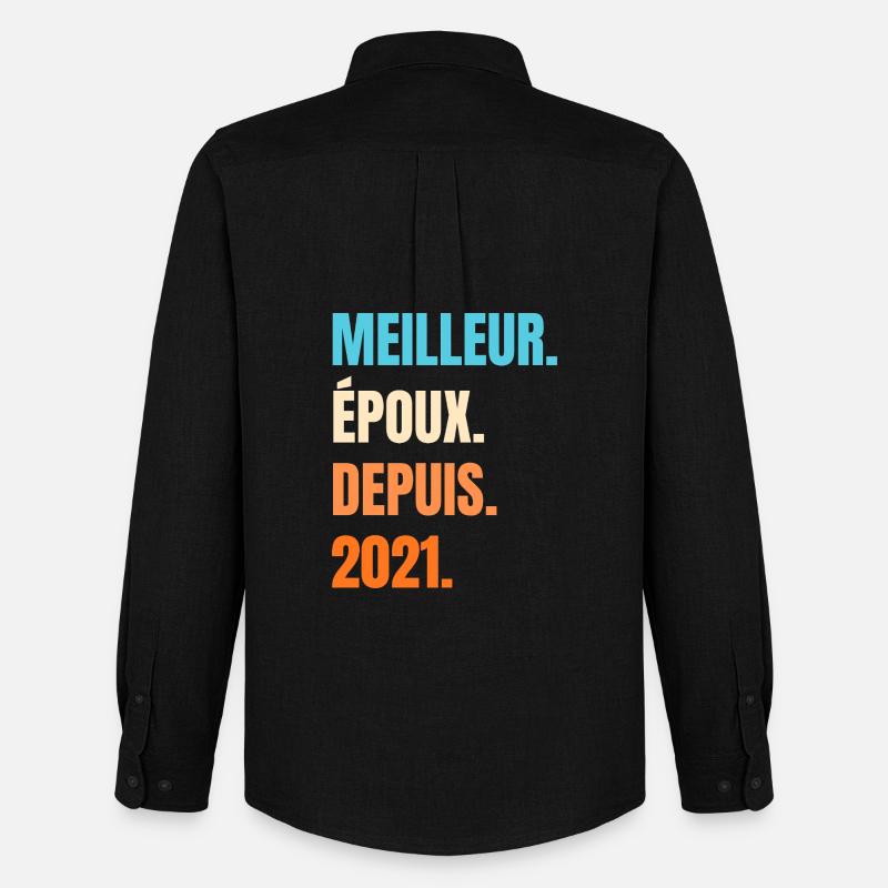 Bester Ehemann seit 2021 Geschenk-Ehemann - Männer Oxford Hemd von Stanley/Stella - Schwarz