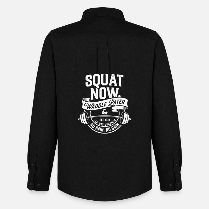 Squat Now Waddle Later - Men's Oxford Shirt by Stanley/Stella - black