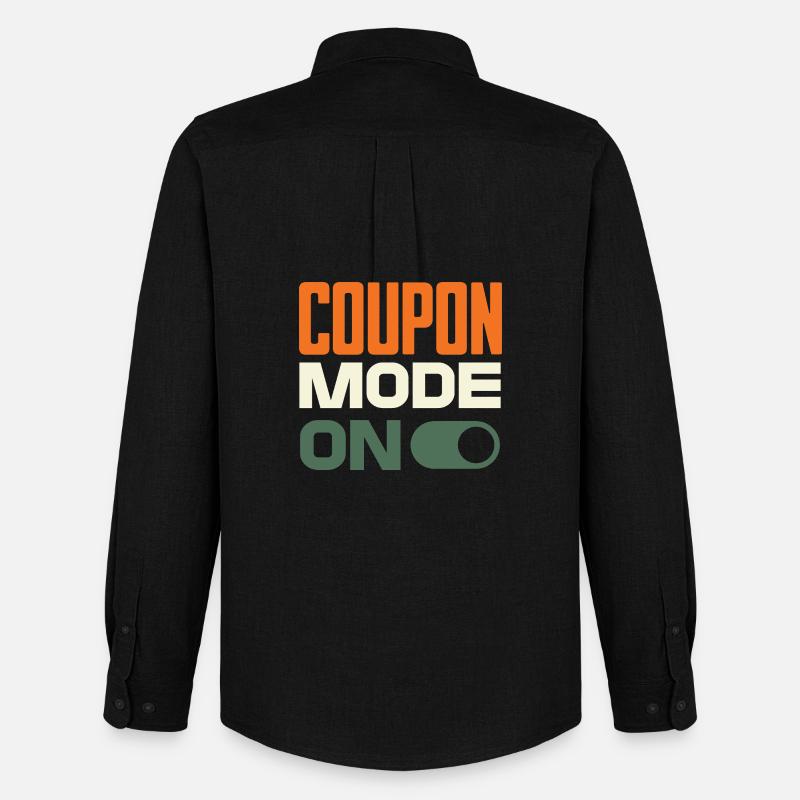 Coupon Mode On – Schnäppchenjäger Retro Design - Männer Oxford Hemd von Stanley/Stella - Schwarz