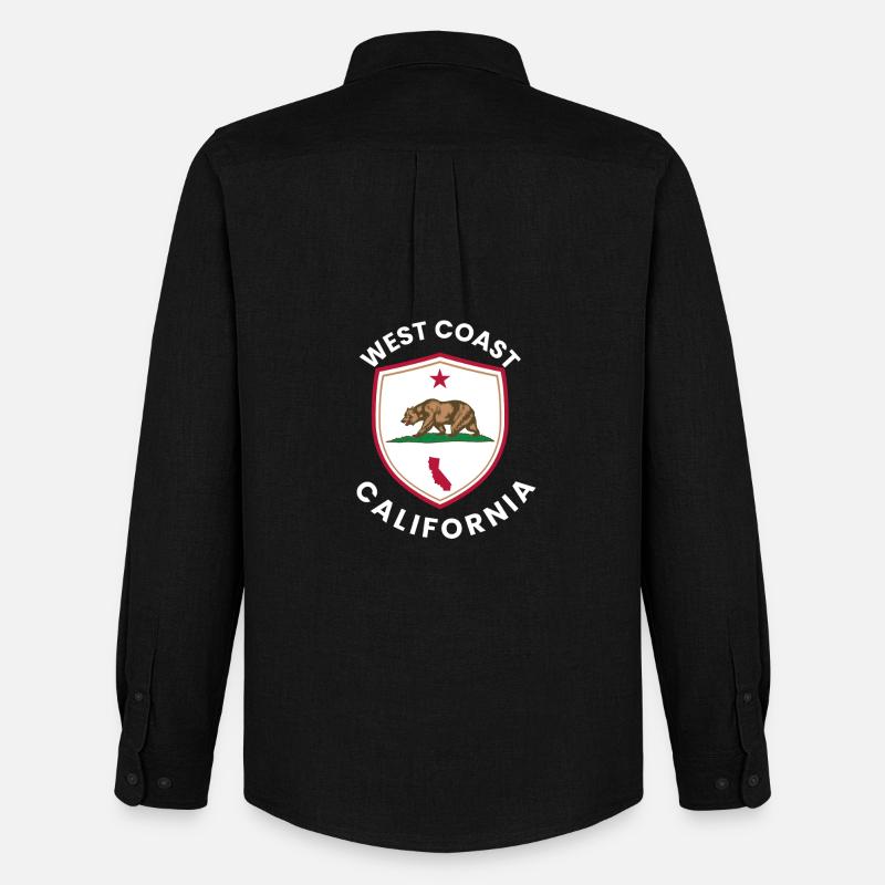 California Bear Shield Logo - Männer Oxford Hemd von Stanley/Stella - Schwarz