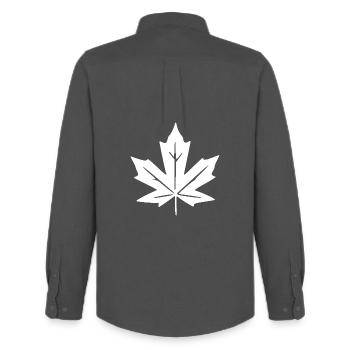 Feuilles d’érable Cadeau Amoureuse de la Nature - Chemise Oxford homme Stanley/Stella - charbon - Dos - AI Model Male 185 dark (185cm)