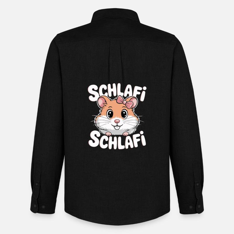 Schlafi Schlafi Hamster Design - Männer Oxford Hemd von Stanley/Stella - Schwarz