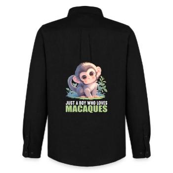 Macaque Macaque - Men's Oxford Shirt by Stanley/Stella - black - Back - AI Model Male 185 dark (185cm)