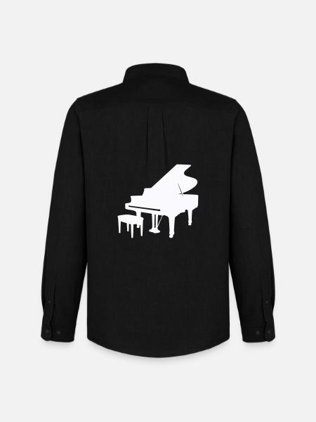 Piano Silhouette Monochrome - Men's Oxford Shirt by Stanley/Stella - black