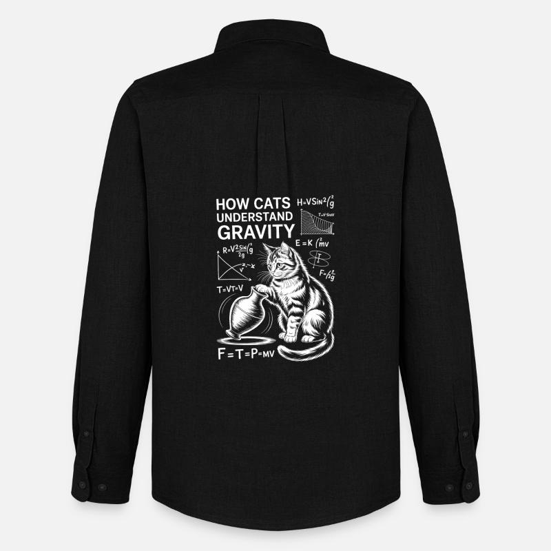 Physics Cats Sayings Math Joke Physics Gift - Men's Oxford Shirt by Stanley/Stella - black