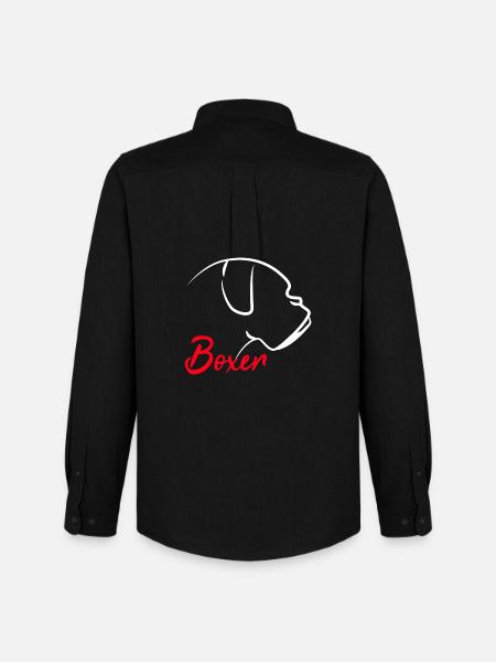 Boxer Hund Hundehalter - Männer Oxford Hemd von Stanley/Stella - Schwarz