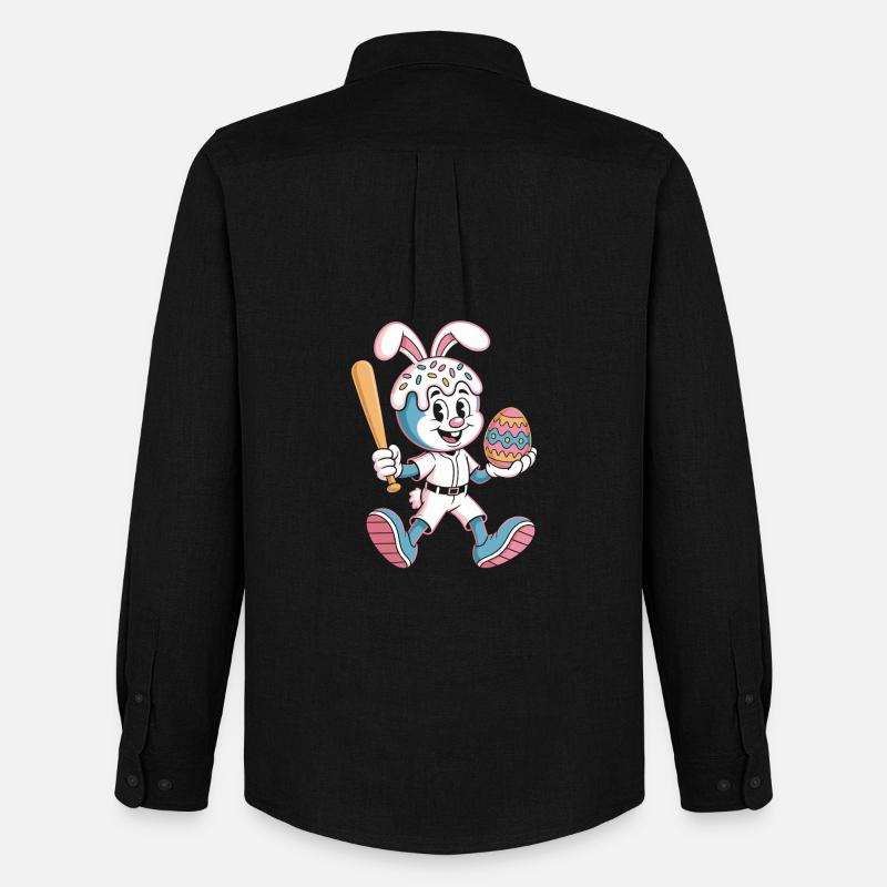 Hoppelhase with Easter egg - Men's Oxford Shirt by Stanley/Stella - black