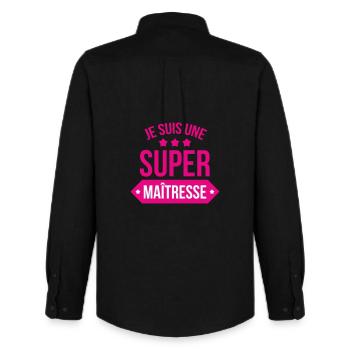 Super Maîtresse : L'Héroïne de l'École Primaire ! - Chemise Oxford homme Stanley/Stella - noir - Dos - AI Model Male 185 dark (185cm)