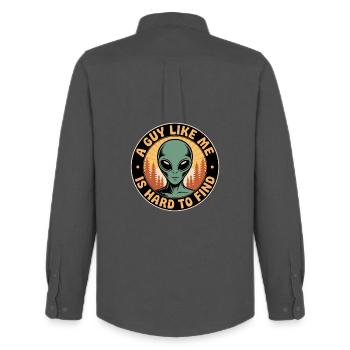 A Guy Like Me Alien - Männer Oxford Hemd von Stanley/Stella - Anthrazit - Hinten - AI Model Male 185 dark (185cm)