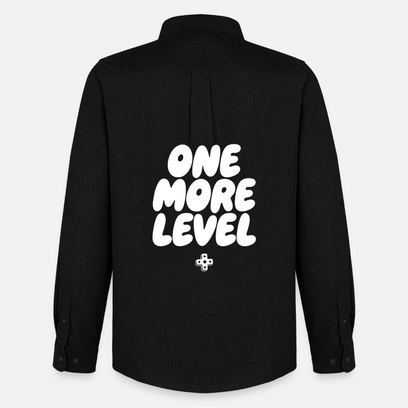 One More Level Pixel Logo - Männer Oxford Hemd von Stanley/Stella - Schwarz