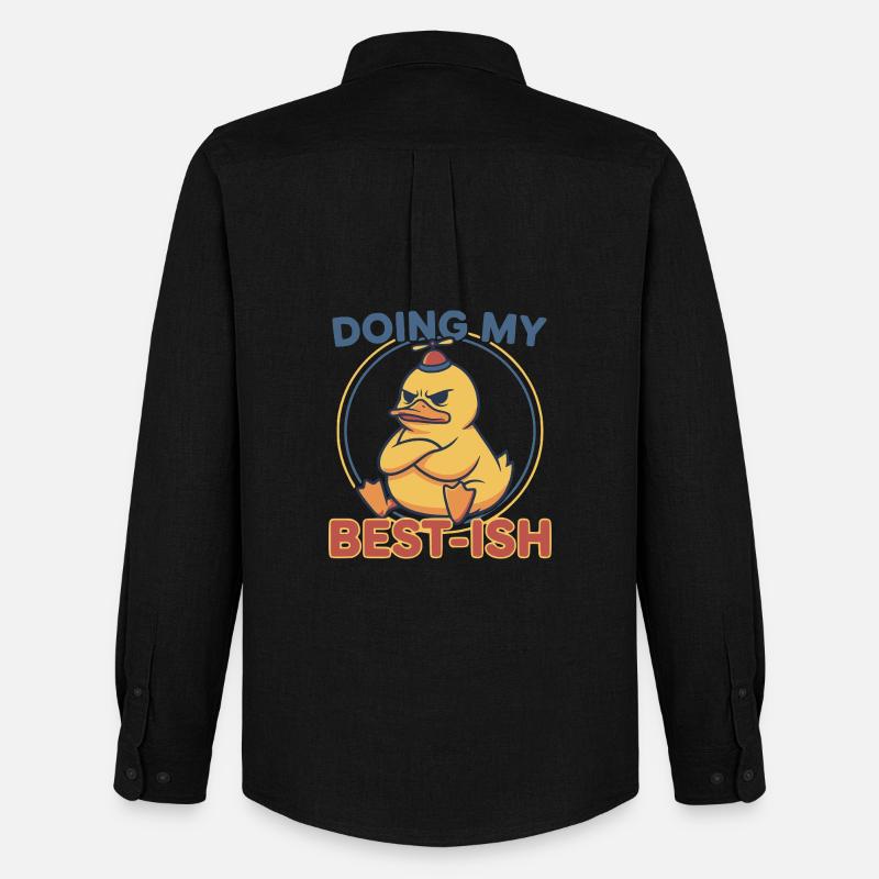 Doing My Best-Ish Duck - Männer Oxford Hemd von Stanley/Stella - Schwarz