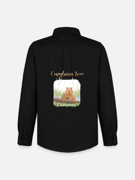 T-Shirt-Design „Capybara Love“ - Männer Oxford Hemd von Stanley/Stella - Schwarz