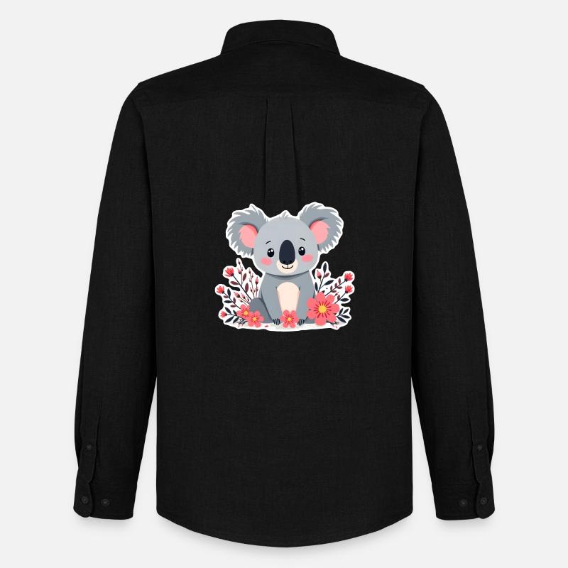 Koala - Männer Oxford Hemd von Stanley/Stella - Schwarz