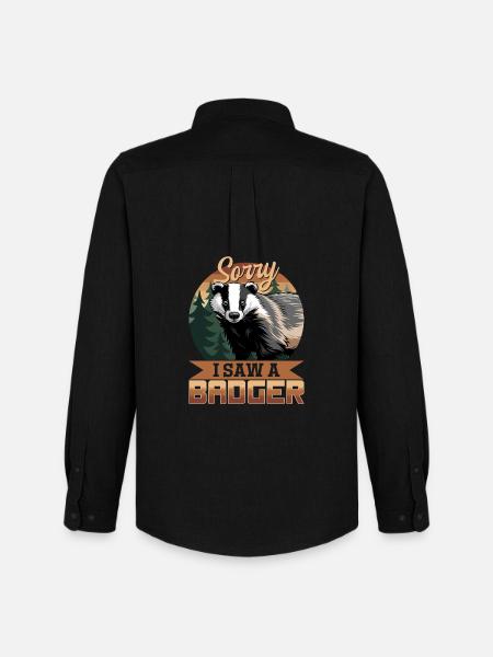 Funny Animal Badger - Männer Oxford Hemd von Stanley/Stella - Schwarz